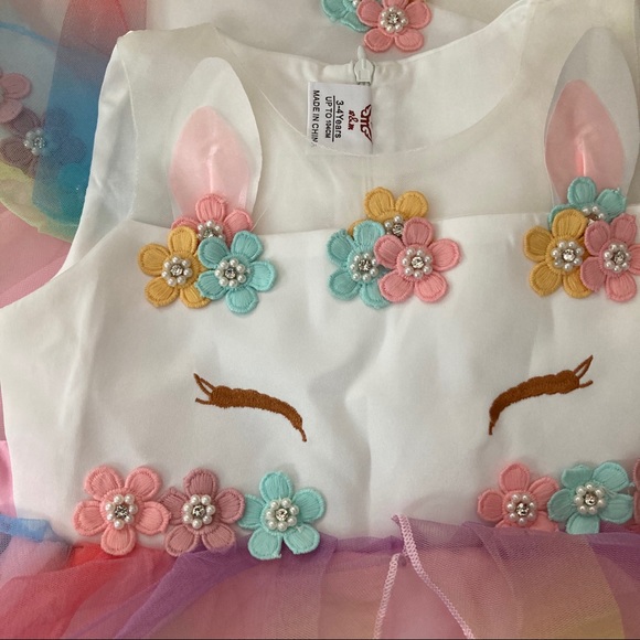 LIXURY Birthday Unicorn Dress to Celebrate Flower Girl 5068 - Picture 9 of 11